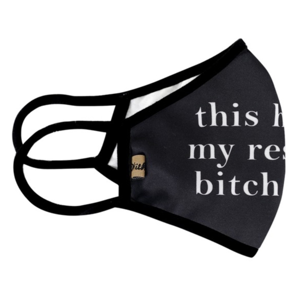 NEW! This Hides My Resting Bitch Face Black Mask - Picture 4 of 7